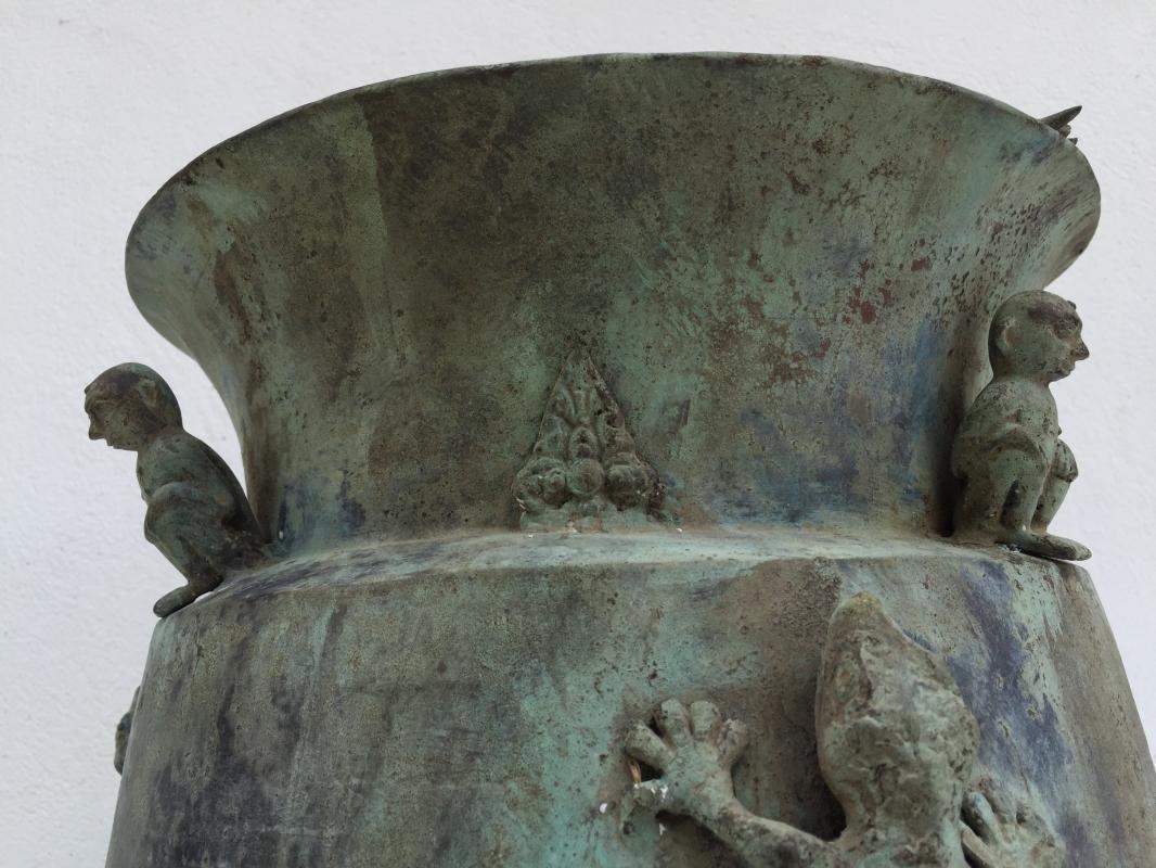 #3 GIANT BRASS BASIN Underwater Discovery Indonesia Crocodile & Ancestral Figure