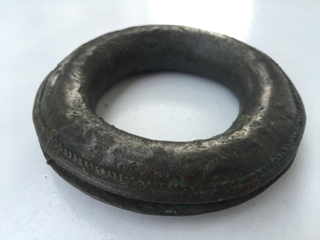 #4 SOLID BRONZE BRACELET Authentic Antique Dayak Girl Jewelry Bangle Ornament