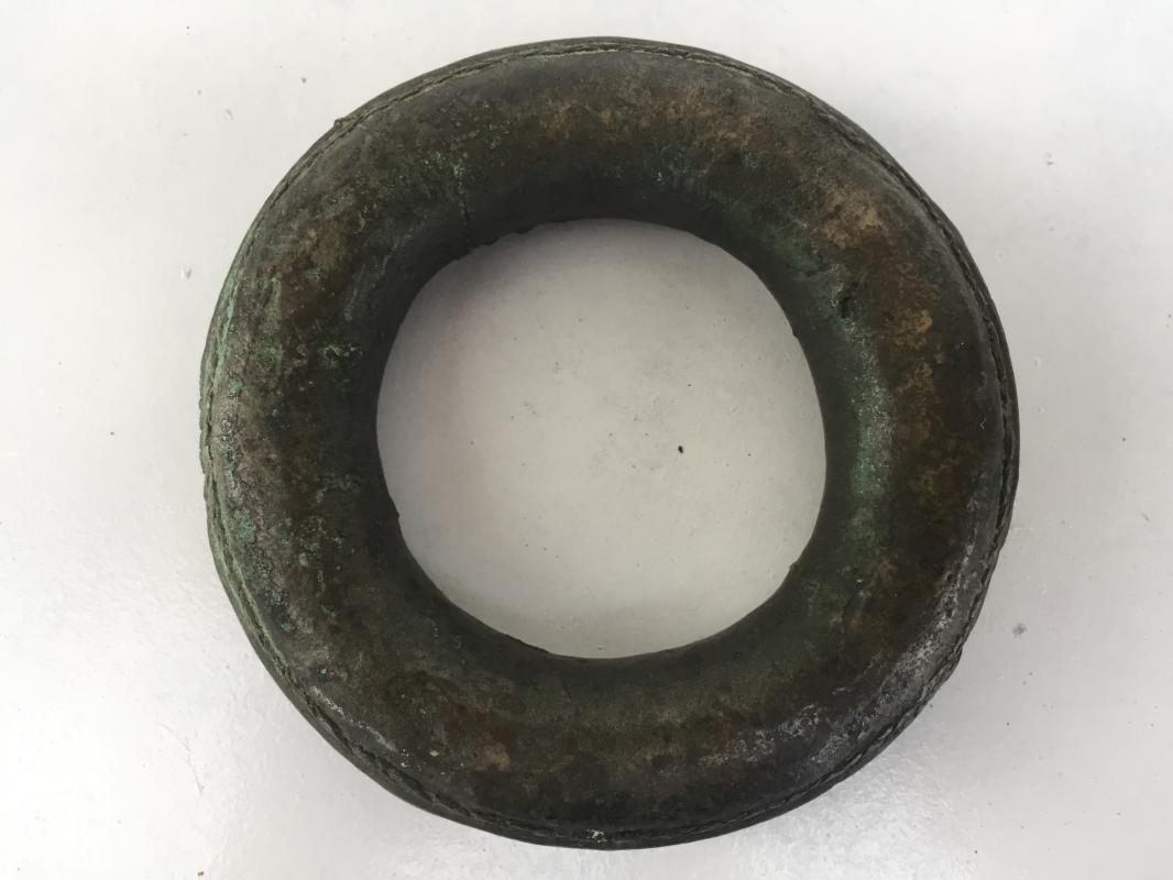 #4 SOLID BRONZE BRACELET Authentic Antique Dayak Girl Jewelry Bangle Ornament