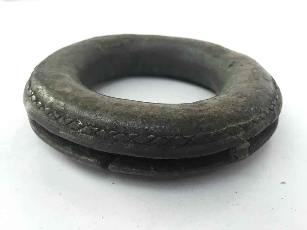 #4 SOLID BRONZE BRACELET Authentic Antique Dayak Girl Jewelry Bangle Ornament