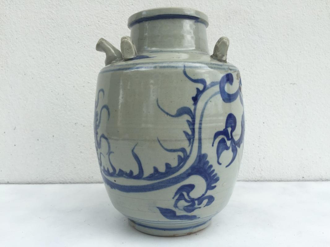 BLUE NAGA JAR 240mm Qing Dynasty (1644-1912)Dragon Pot Pottery Vase Wine Kettle