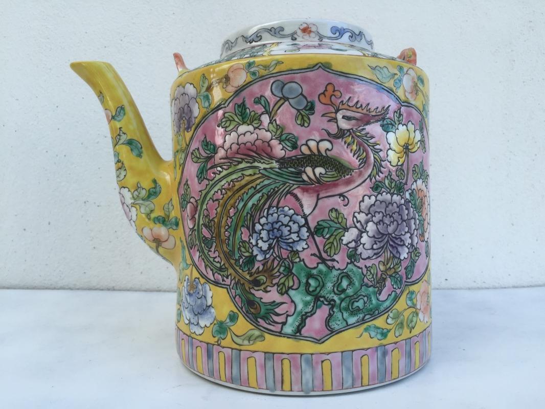 235mm GIANT TEAPOT BABA NYONYA Wedding Ware POT TEAKETTLE Old STEAMER PORCELAIN