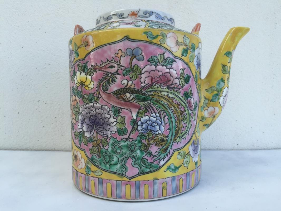 235mm GIANT TEAPOT BABA NYONYA Wedding Ware POT TEAKETTLE Old STEAMER PORCELAIN