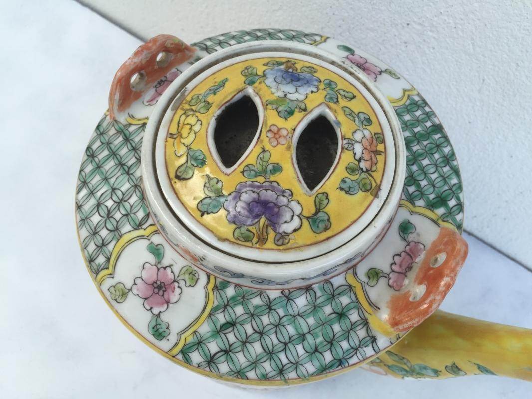 235mm GIANT TEAPOT BABA NYONYA Wedding Ware POT TEAKETTLE Old STEAMER PORCELAIN