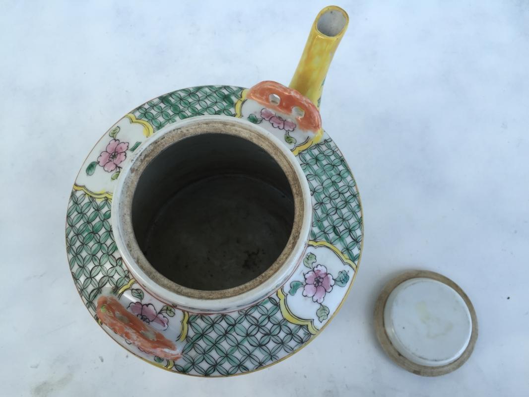 235mm GIANT TEAPOT BABA NYONYA Wedding Ware POT TEAKETTLE Old STEAMER PORCELAIN