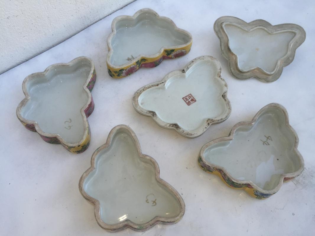 YELLOW BUTTERFLY 200mm NYONYA FOOD CONTAINER Porcelain Tray Box Nonya Chinese