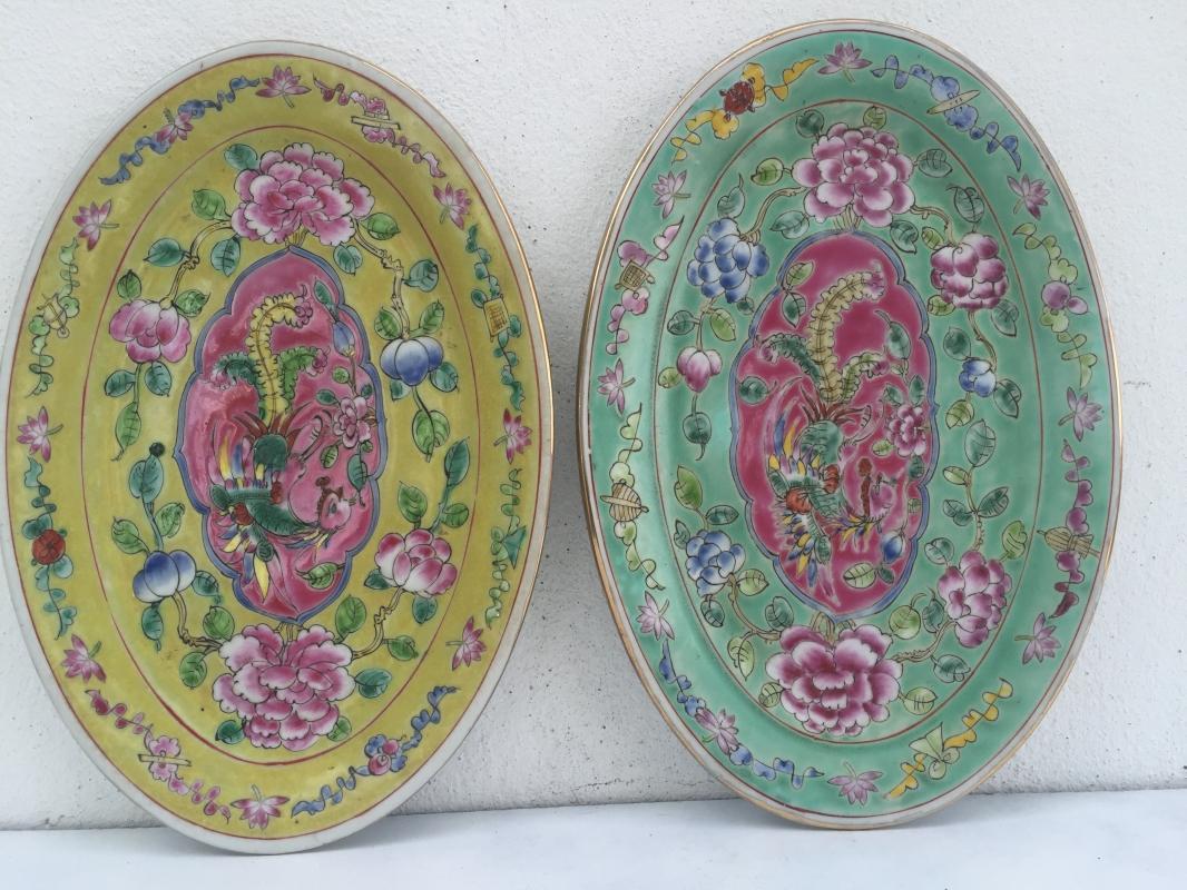 Phoenix In-Flight Baba Nyonya PLATE SERVING DISH Dining Food Wedding Ceramic Art