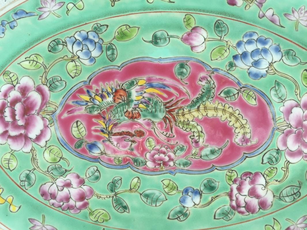 Phoenix In-Flight Baba Nyonya PLATE SERVING DISH Dining Food Wedding Ceramic Art