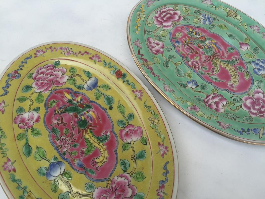 Phoenix In-Flight Baba Nyonya PLATE SERVING DISH Dining Food Wedding Ceramic Art
