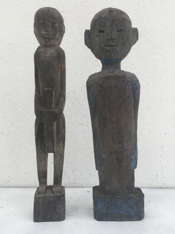 AUTHENTIC DAYAK AGED 290mm SCULPTURE STATUE Dyak Kebayan Antique Figure IRONWOOD