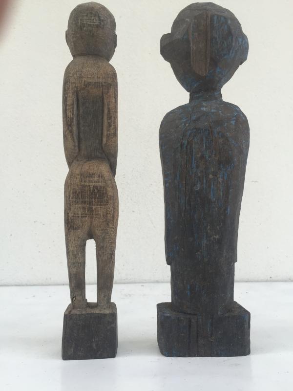 AUTHENTIC DAYAK AGED 290mm SCULPTURE STATUE Dyak Kebayan Antique Figure IRONWOOD