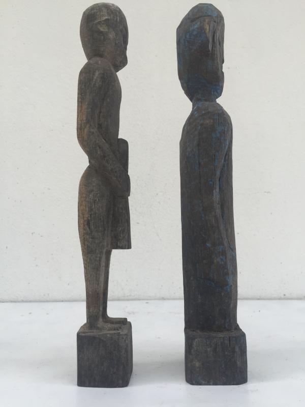 AUTHENTIC DAYAK AGED 290mm SCULPTURE STATUE Dyak Kebayan Antique Figure IRONWOOD