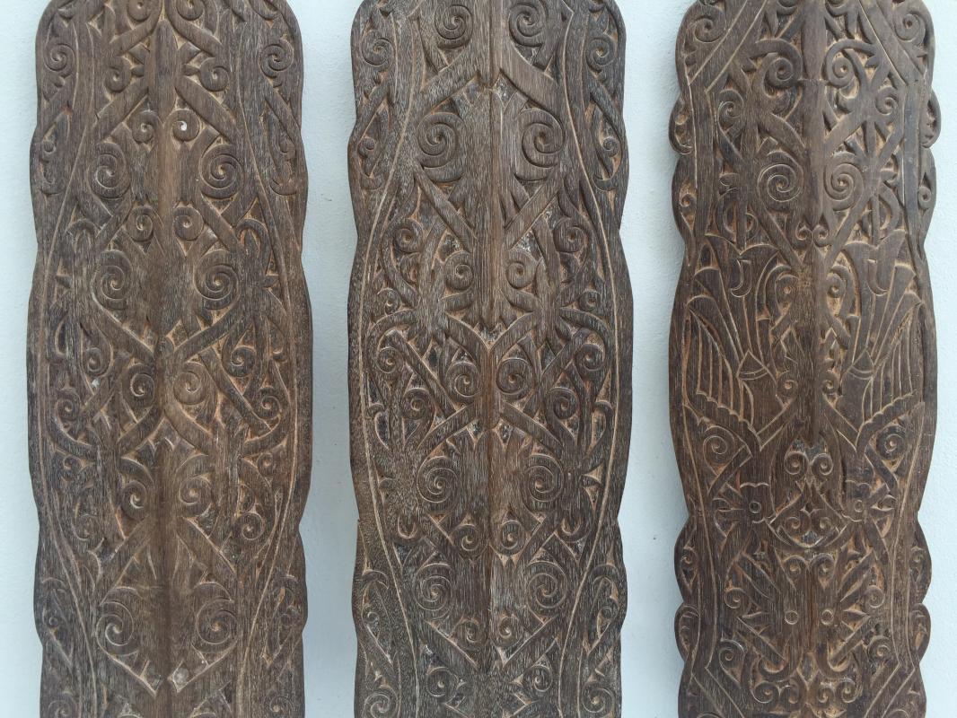 XxxL LARGE (Height: 47) ASIAN ARMOR Tribe Dayak Asia Shield Wall Panel Painting