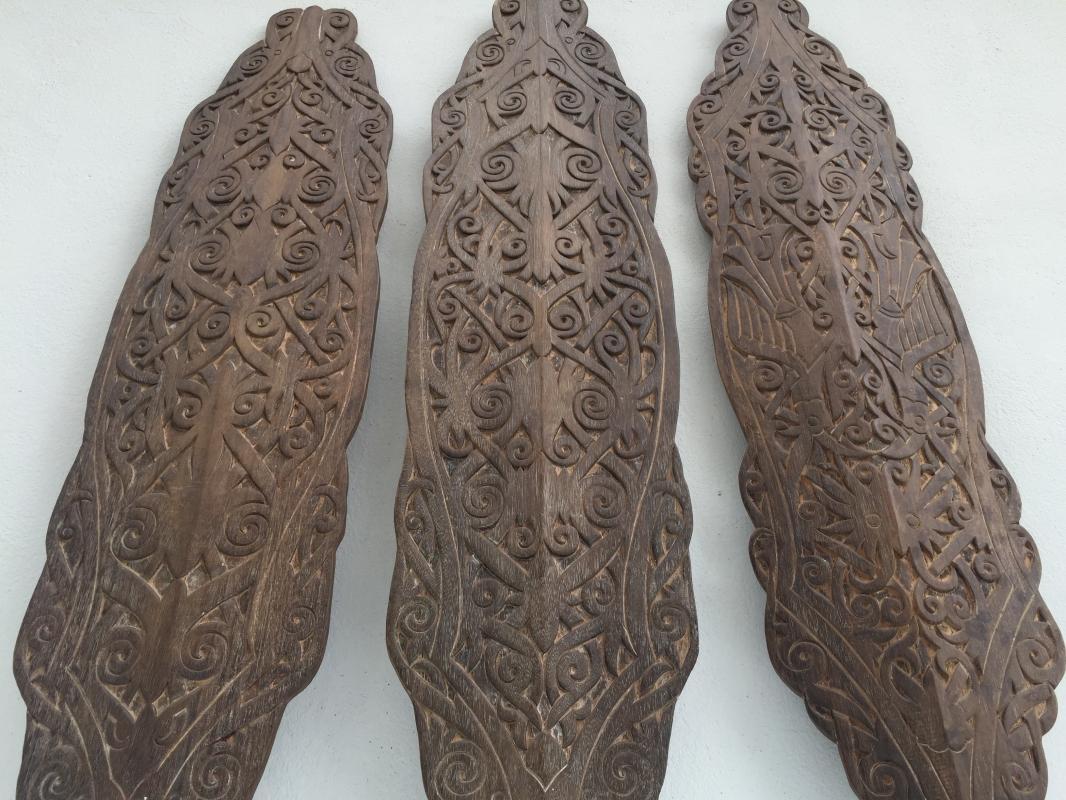 XxxL LARGE (Height: 47) ASIAN ARMOR Tribe Dayak Asia Shield Wall Panel Painting
