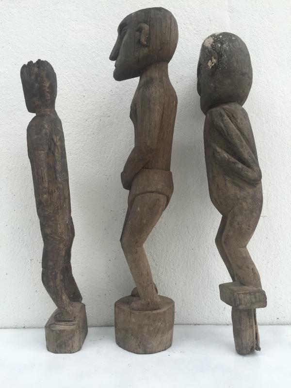 PADDY GUARDIAN 410-480mm ANTIQUE STATUE Authentic Dayak Tribal Figure Sculpture