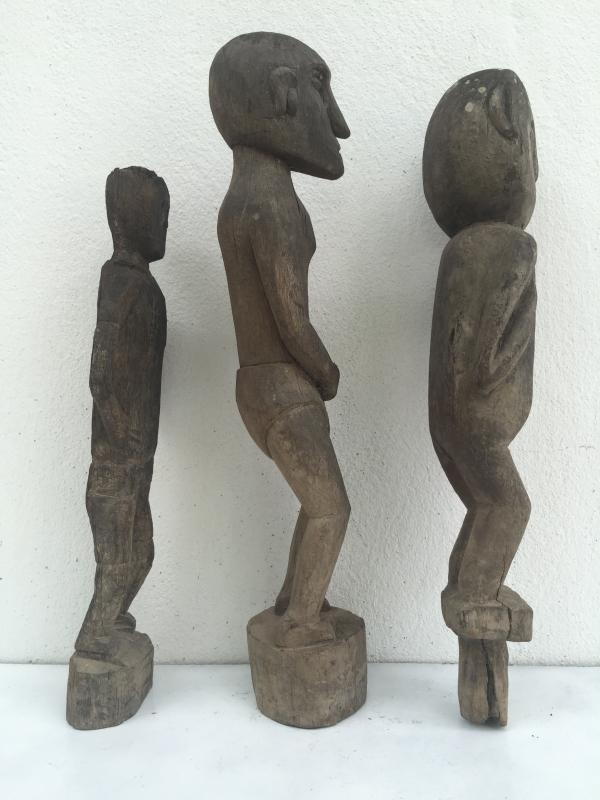 PADDY GUARDIAN 410-480mm ANTIQUE STATUE Authentic Dayak Tribal Figure Sculpture