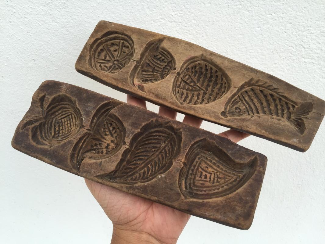 EIGHT CHOICES PATTERN Antique Biscuit Cake Maker Nyonya Food Cast Frame Stamp Chop