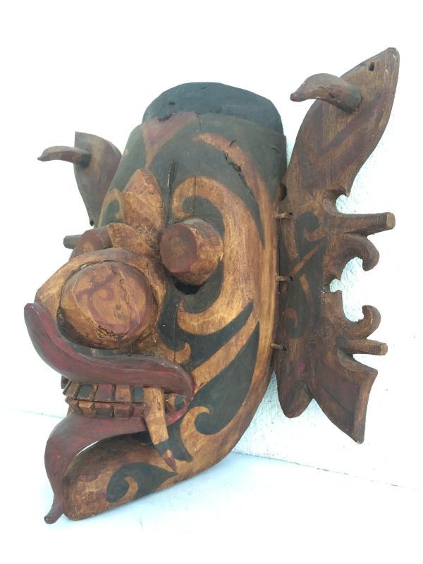 #5 DAYAK GHOST MASK Office Home Bar Pub Wall Deco Craft TOPENG HUDOG DYAK BORNEO