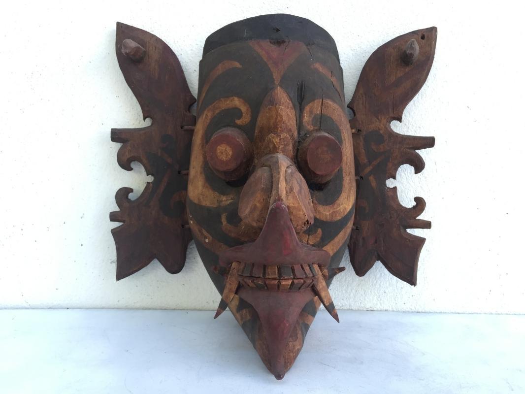 #5 DAYAK GHOST MASK Office Home Bar Pub Wall Deco Craft TOPENG HUDOG DYAK BORNEO