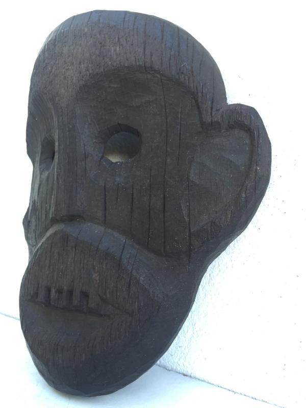 IRONWOOD DAYAK AHE 290mm MASK Borneo Facial Face Dyak Native Tribal Artefact