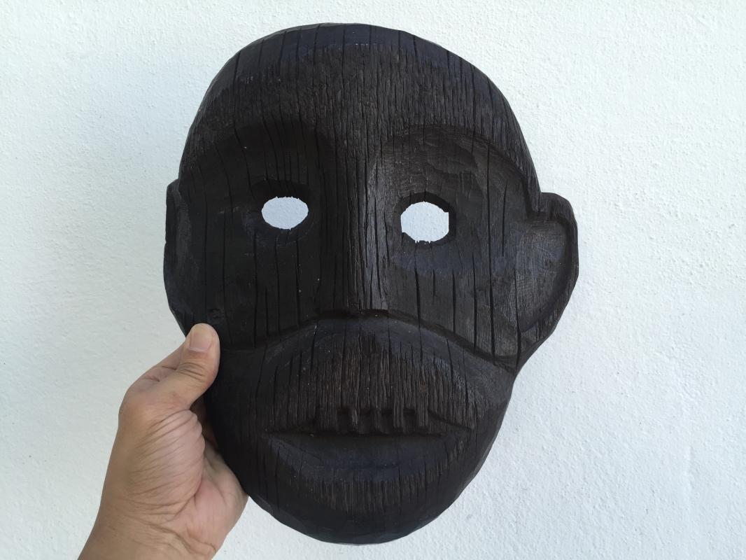 IRONWOOD DAYAK AHE 290mm MASK Borneo Facial Face Dyak Native Tribal Artefact
