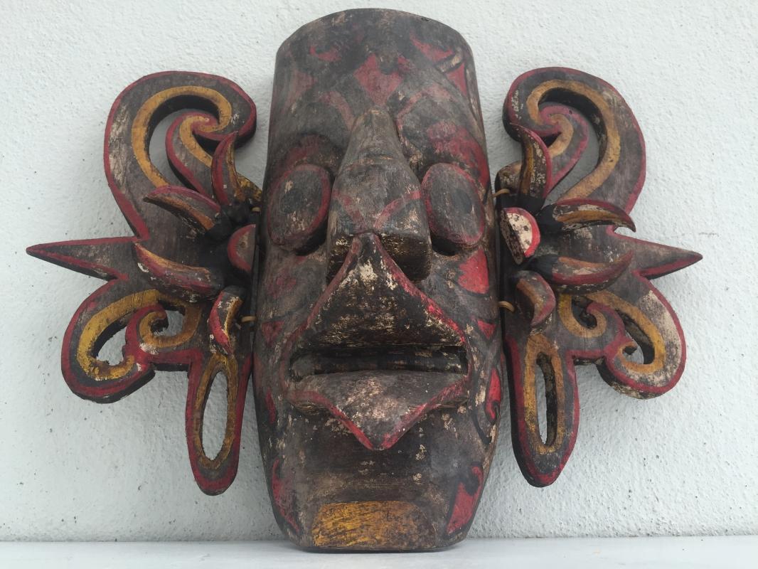 #2 Famous HUDOG MASK Topeng Orang Ulu Borneo Facial Face Expression Artifact