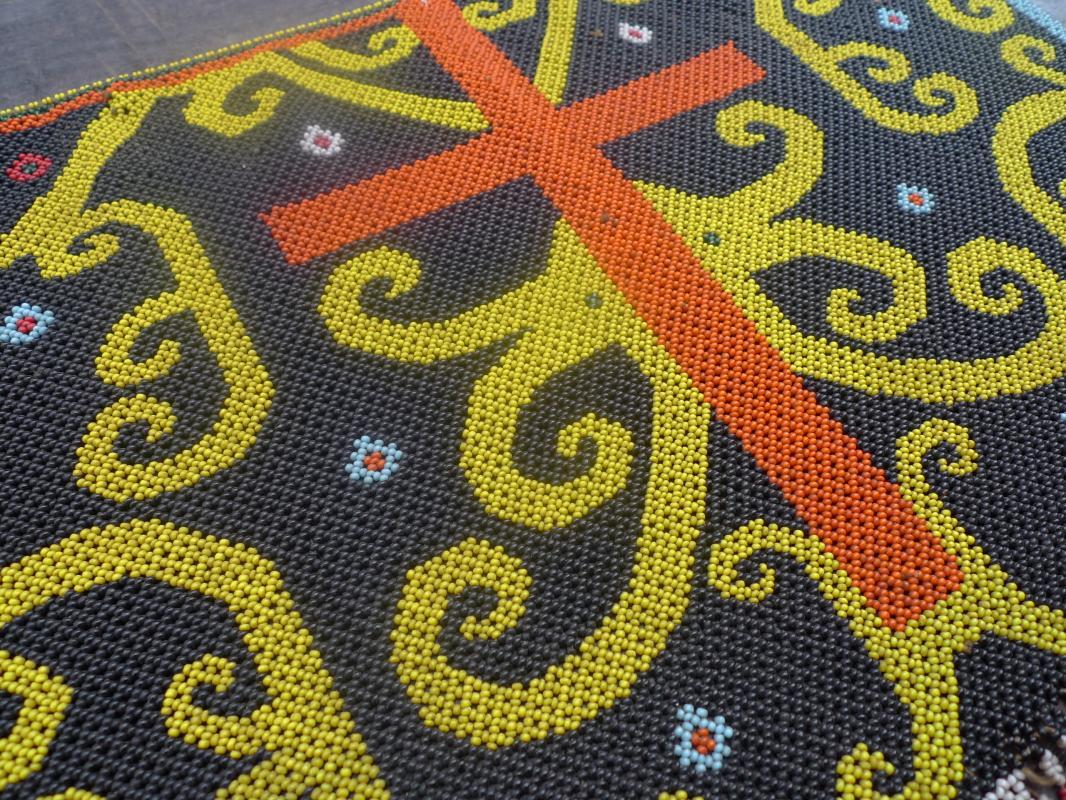 MICRO BEADS DAYAK PANEL Old Beaded Artifact Art Artist Painting Craft Borneo