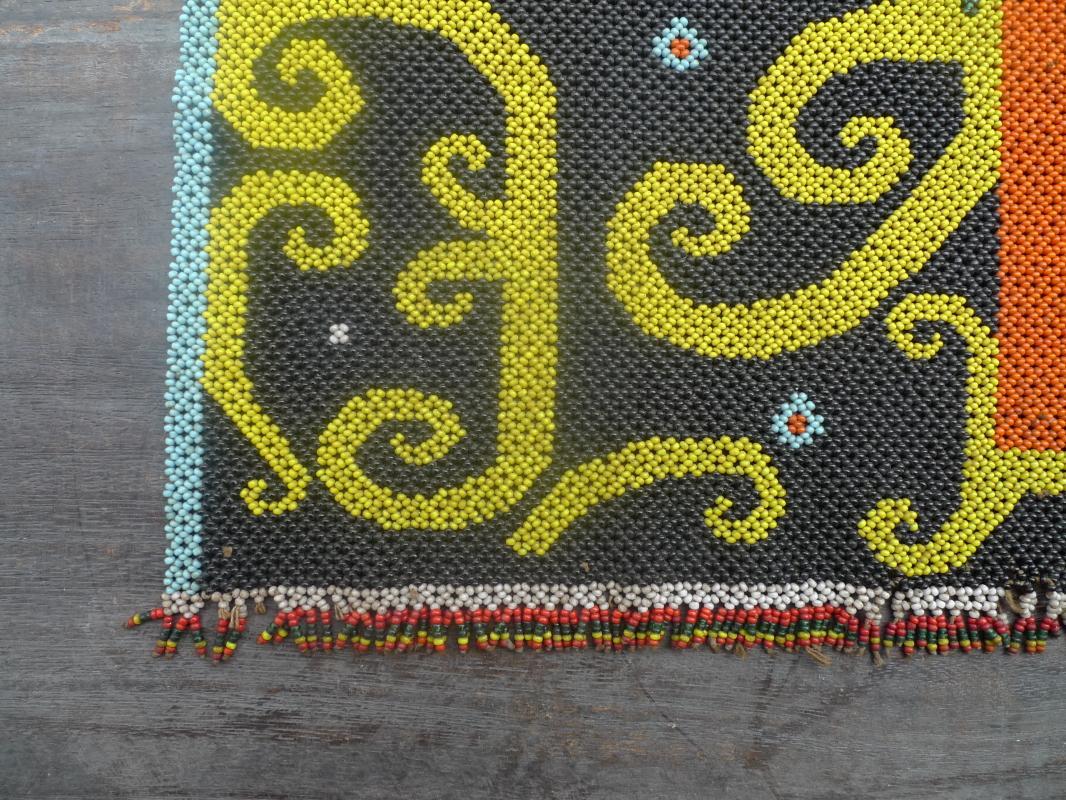 MICRO BEADS DAYAK PANEL Old Beaded Artifact Art Artist Painting Craft Borneo