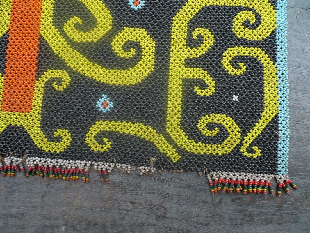 MICRO BEADS DAYAK PANEL Old Beaded Artifact Art Artist Painting Craft Borneo
