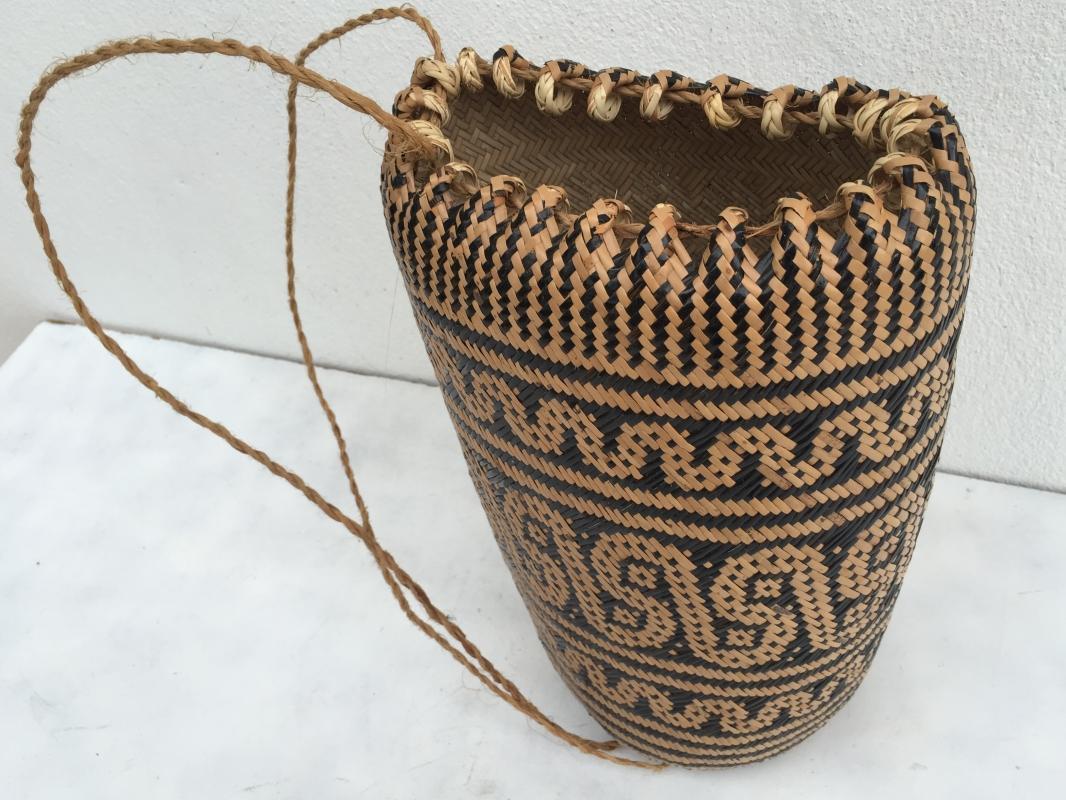 BRAND NEW Ajat / NATIVE BASKET Woven Sling Bag Backpack Camping Traditional #2