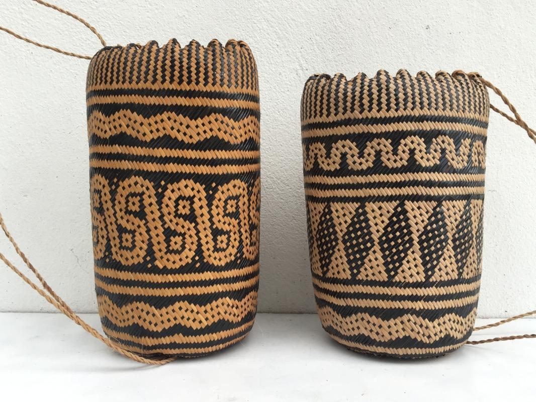 ONE PAIR Brand New Ajat / Native BASKET Woven Sling Bag Backpack Camping Traditional