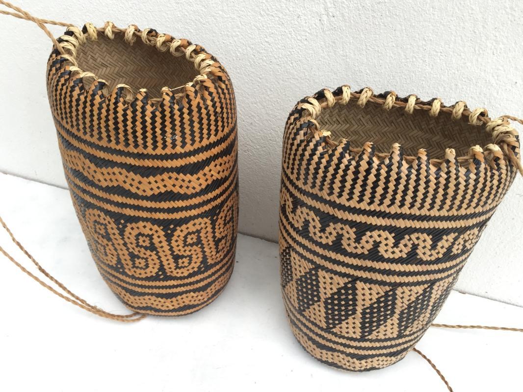 ONE PAIR Brand New Ajat / Native BASKET Woven Sling Bag Backpack Camping Traditional