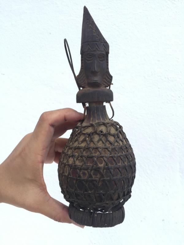 RARE PUMPKIN FRUIT Artefact Toraja Bottle Ancestral Figure Statue Image Sulawesi