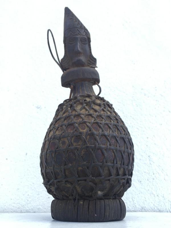 RARE PUMPKIN FRUIT Artefact Toraja Bottle Ancestral Figure Statue Image Sulawesi