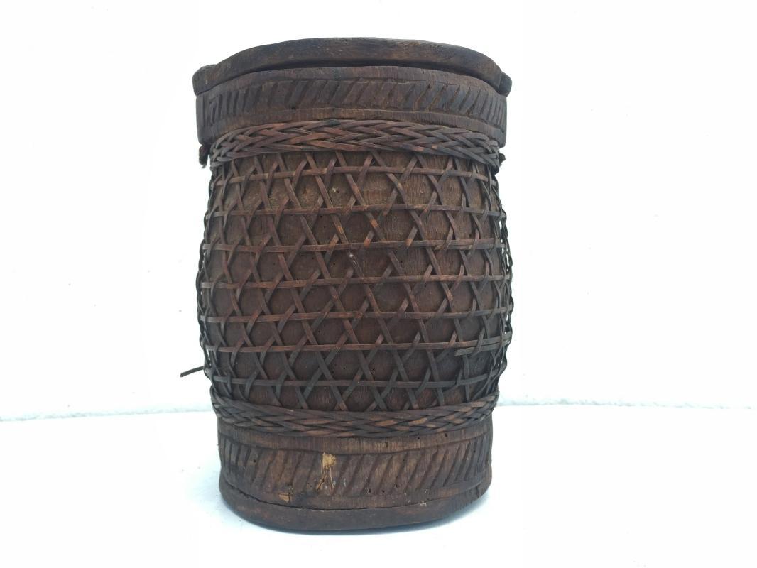 GIANT BAMBOO 160mm TORAJA BOTTLE BOX CONTAINER Ancestral Figure Statue Image