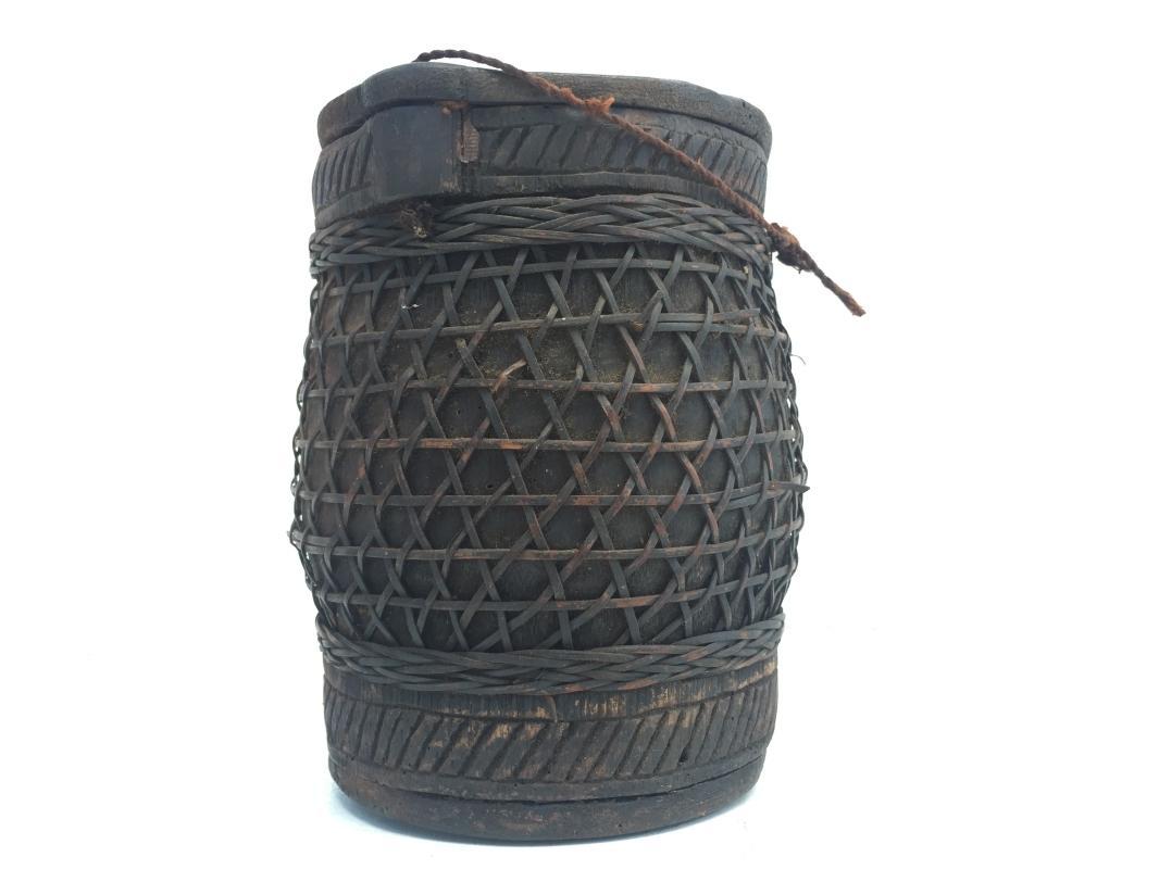 GIANT BAMBOO 160mm TORAJA BOTTLE BOX CONTAINER Ancestral Figure Statue Image