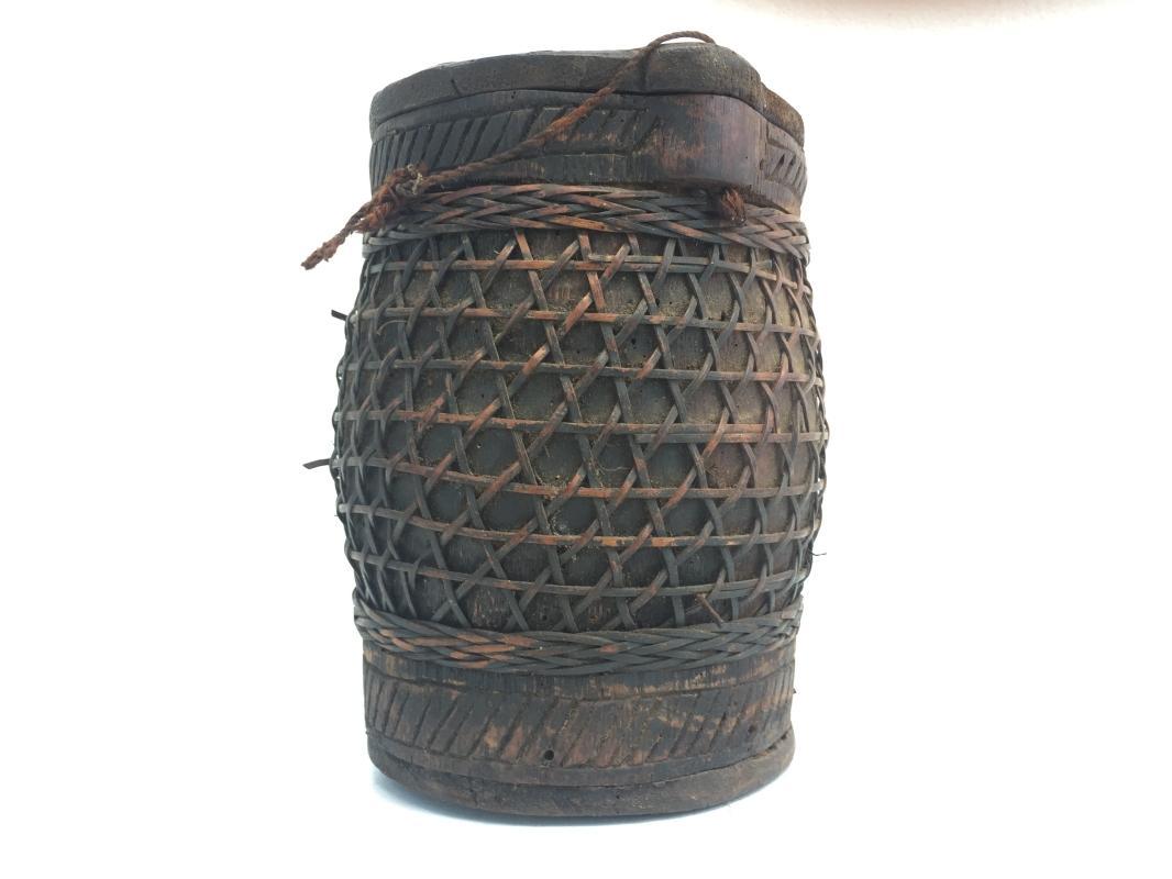 GIANT BAMBOO 160mm TORAJA BOTTLE BOX CONTAINER Ancestral Figure Statue Image