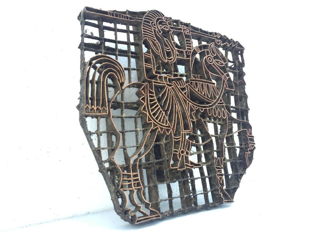 EGYPT PHAROAH Antiquities Old Batik Stamp CHOP USED Brass Bronze Stamping #6