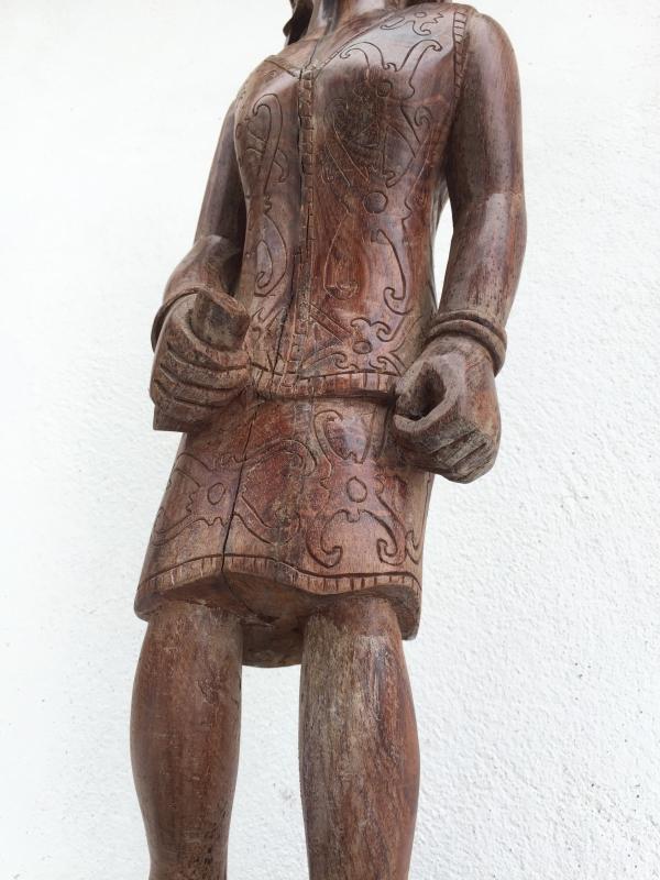 DAYAK FEMALE WARRIOR FIGURE Statue Sculpture Image Icon Borneo Headhunter Papua