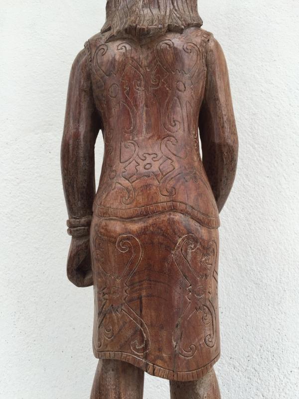 DAYAK FEMALE WARRIOR FIGURE Statue Sculpture Image Icon Borneo Headhunter Papua