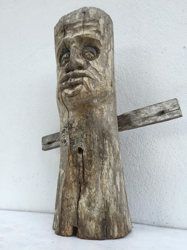DAYAK AUTHENTIC 460mm HOME GUARDIAN STATUE Old Figure Icon Sculpture Artifact