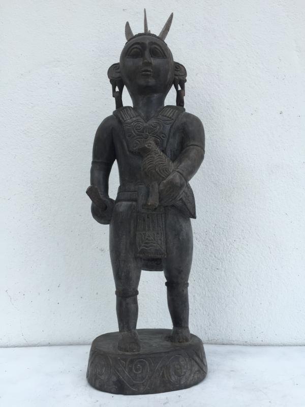 WARRIOR IMAGES Antique Dayak Statue Sculpture Icon Figure Home Bar Office Borneo