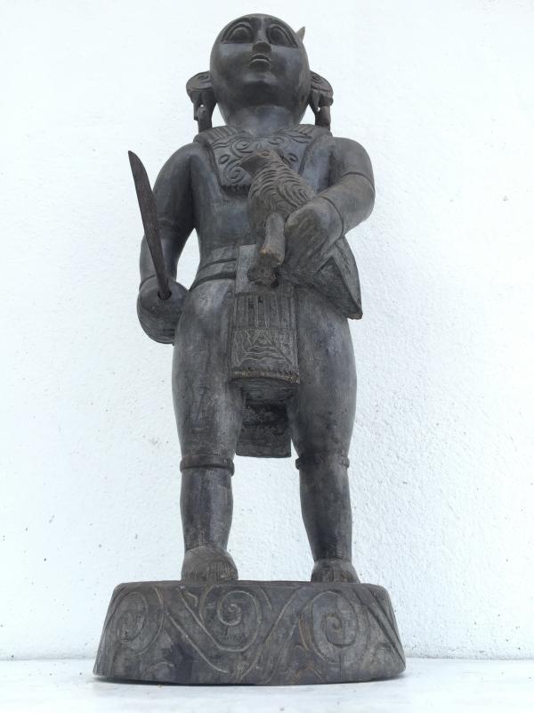 WARRIOR IMAGES Antique Dayak Statue Sculpture Icon Figure Home Bar Office Borneo