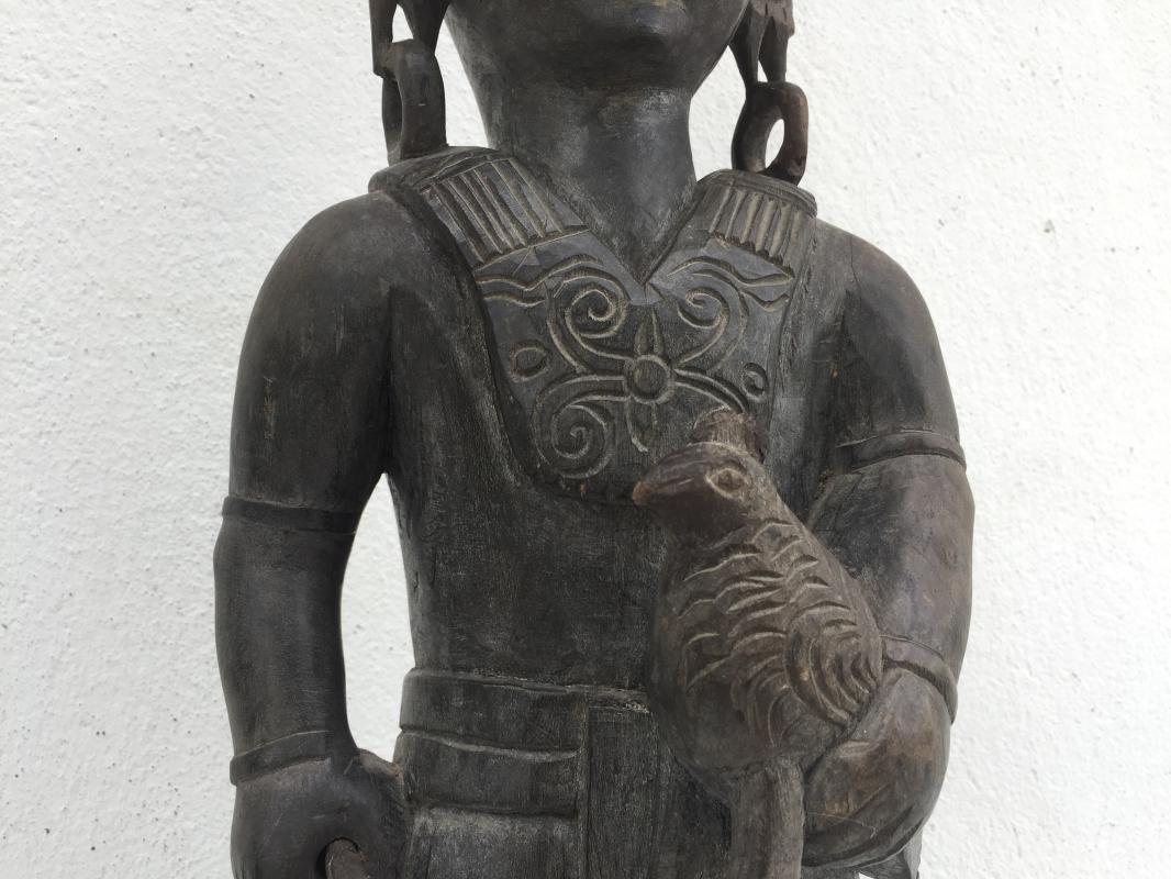 WARRIOR IMAGES Antique Dayak Statue Sculpture Icon Figure Home Bar Office Borneo