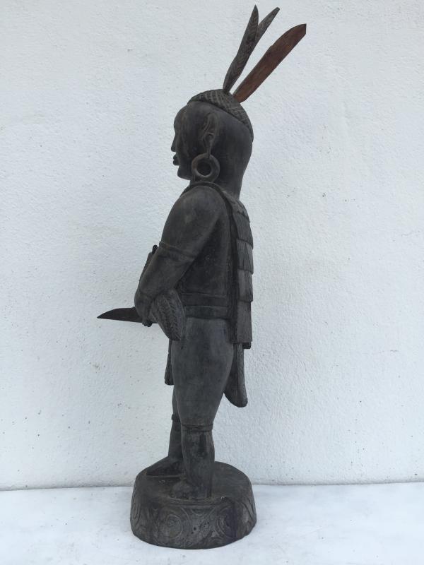 WARRIOR IMAGES Antique Dayak Statue Sculpture Icon Figure Home Bar Office Borneo
