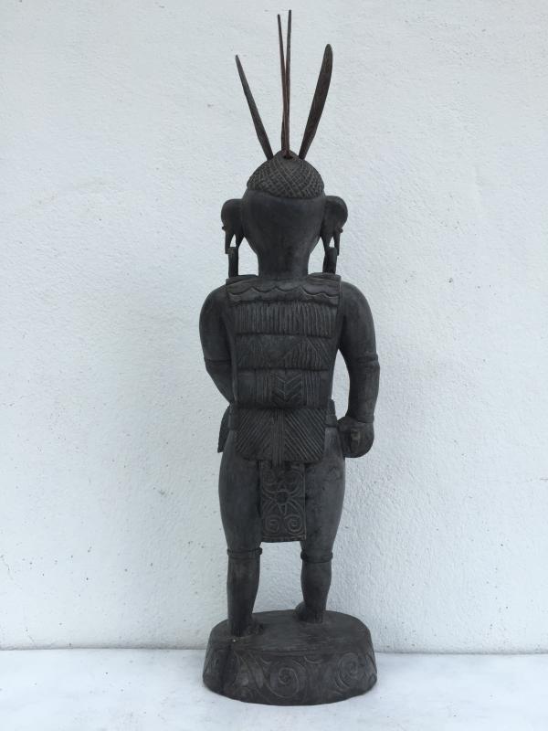 WARRIOR IMAGES Antique Dayak Statue Sculpture Icon Figure Home Bar Office Borneo