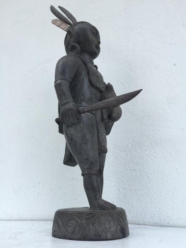 WARRIOR IMAGES Antique Dayak Statue Sculpture Icon Figure Home Bar Office Borneo