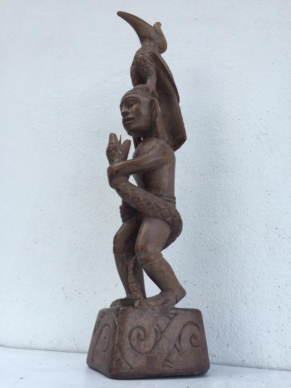 WARRIOR & NATURE IMAGE Antique Dayak Statue Sculpture Icon Figure Home Bar Office Borneo