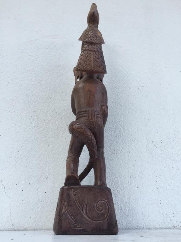 WARRIOR & NATURE IMAGE Antique Dayak Statue Sculpture Icon Figure Home Bar Office Borneo