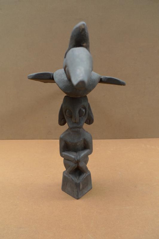 GOD OF WAR 590mm BURUNG SENGALANG Pagan Dayak Statue Figure Icon Sculpture WOOD